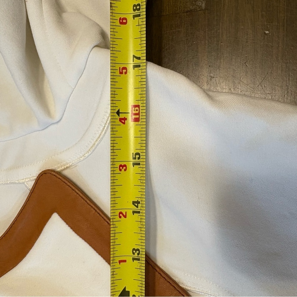 Graeme Black Vintage Jacket Blazer Cream Bone Leather Trim Tan M Coastal Career - Picture 12 of 13